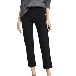 Vince Stove Pipe pintuck cropped trouser black dress pants Sz 2